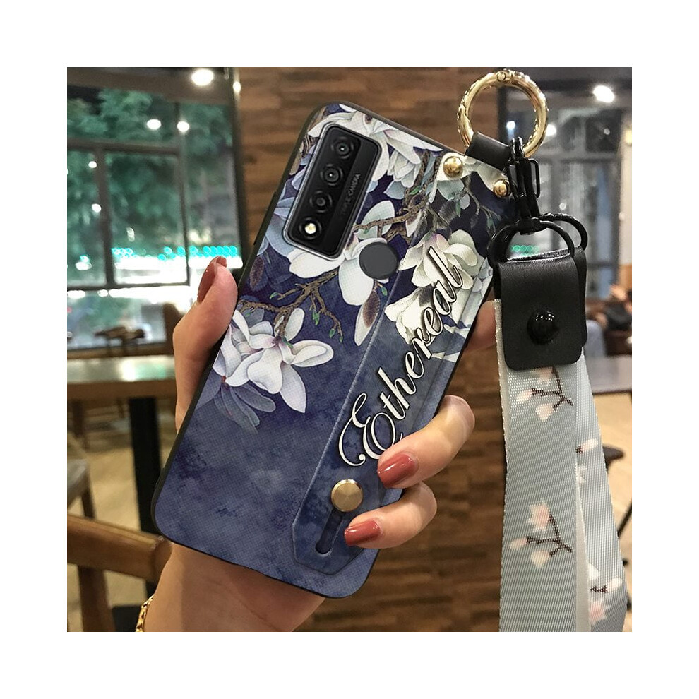 Phone Case Compatible With Tcl 20 Xe Â Shockproof, Anti-Knock, Kickstand, Wristband, Dirt-Resistant, Flower Design 9193271091233