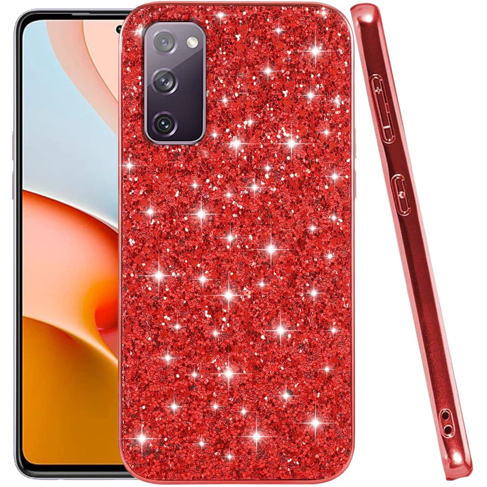 Samsung S20 Fe Glitter Shockproof Case Tpu/Pc Red 9122141648116