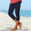 Women's Capri Leggings Navy Lightweight Mesh Design 7