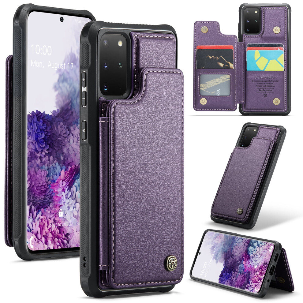 Caseme Leather Wallet Case For Compatible With Samsung Galaxy S20+, Rfid Blocking, Magnetic Clasp, Kickstand, Shockproof 9193271091882