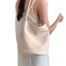 Beuteltasche aus PU-Leder für Damen, schlichte, einfarbige Schultertasche mit großem Fassungsvermögen, ideal zum Einkaufen, Reisen und fürs Büro.