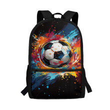 Rucsac școlar pentru copii 5-12 ani, geantă de școală cu minge de fotbal vopsită în stil Tie Dye, capacitate mare pentru băieți, rucsac