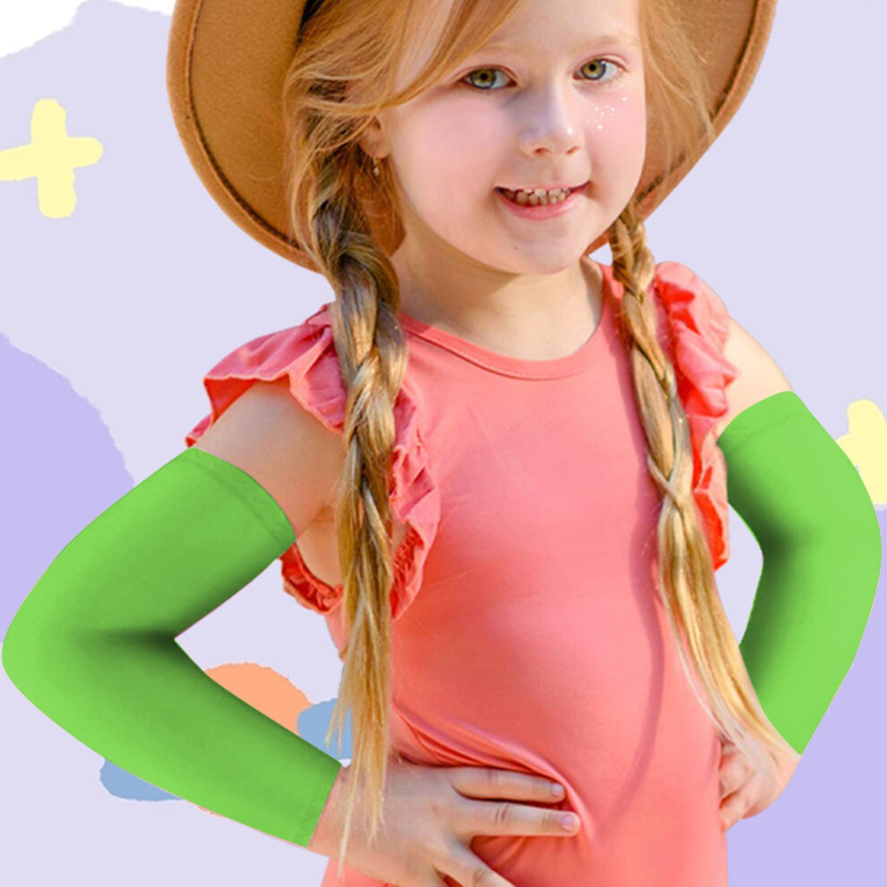 Kids' Uv Protection Arm Sleeves Â Bright Colors, Elastic Fit, Compatible With Outdoor Sports 9193271093510