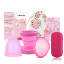 PWOPWOE Reusable Menstrual Cup – Medical-Grade Silicone, Hypoallergenic, BPA/Phthalate/Plastic-Free, Compatible with All Body Types