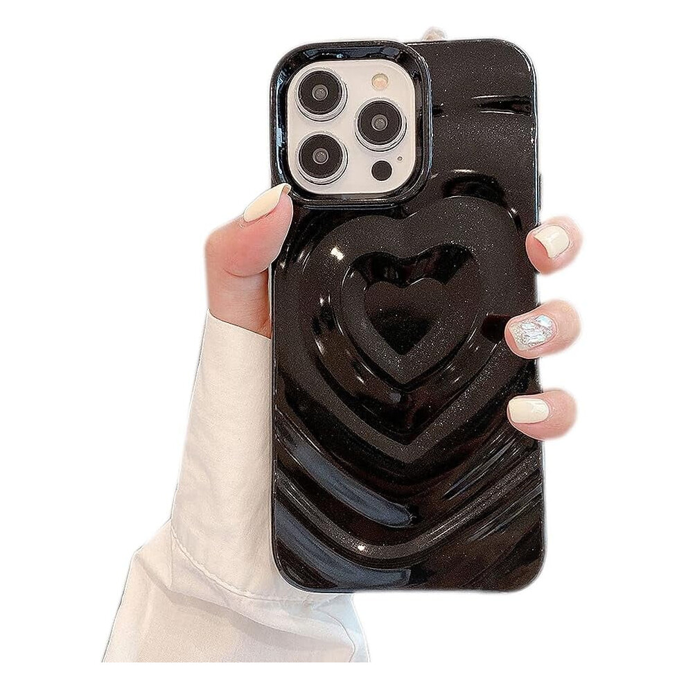 Water Ripple Love Heart Iphone Case For Iphone 16 Pro Black 913211559802