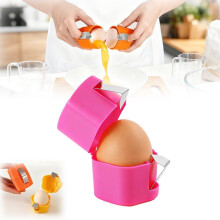Egg Shell Opener Tool – Handheld Egg Cracker & Yolk Separator, Stainless Steel, for Raw/Hard-Boiled Eggs, Cooking, Camping, Kitchen; Compatible with