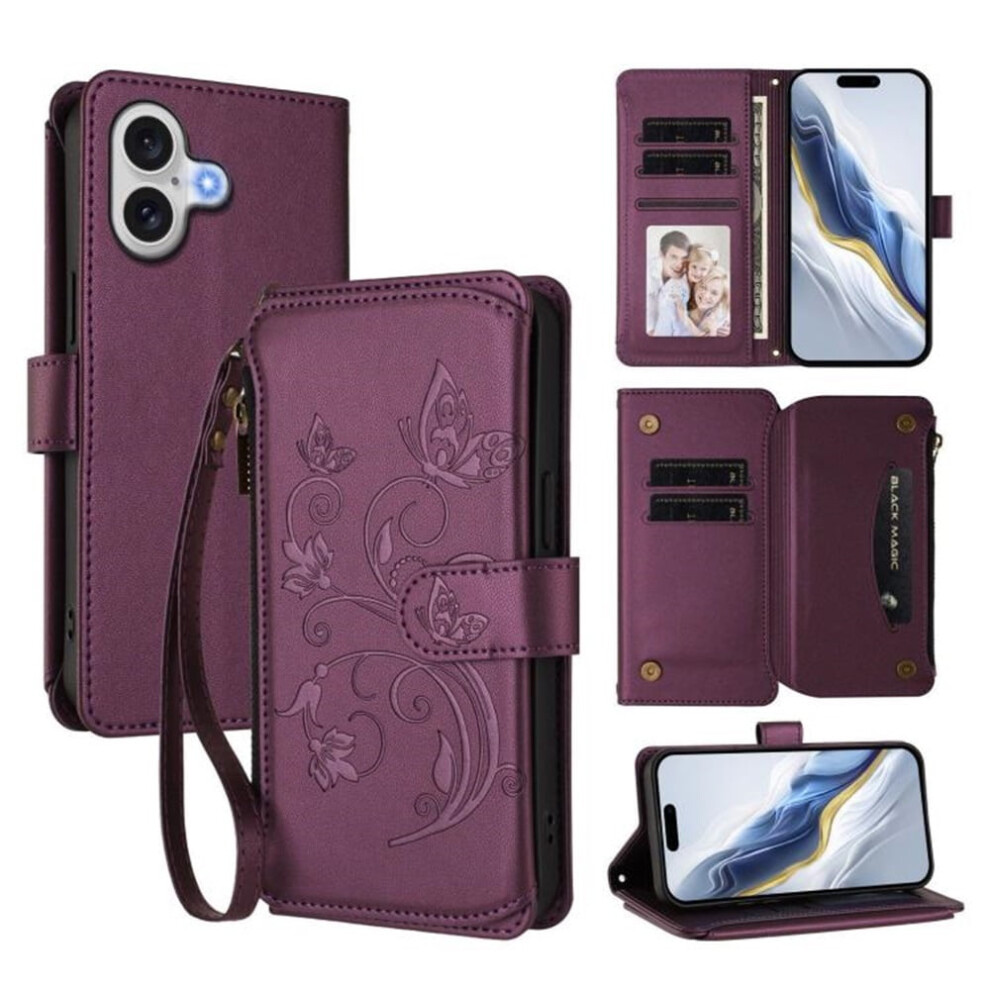 Iphone 17 Magnetic Flip Stand Case Leather Dark/Purple 913211561034