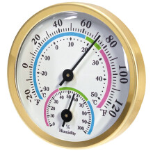 FRCOLOR Thermometer Outdoor Window Wall Indoor Extra Large Digital for Home Humidity Golden