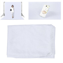 Toile de fond en polyester à haute densité 4,9 pi x 6,6 pi, résistante aux plis, blanche