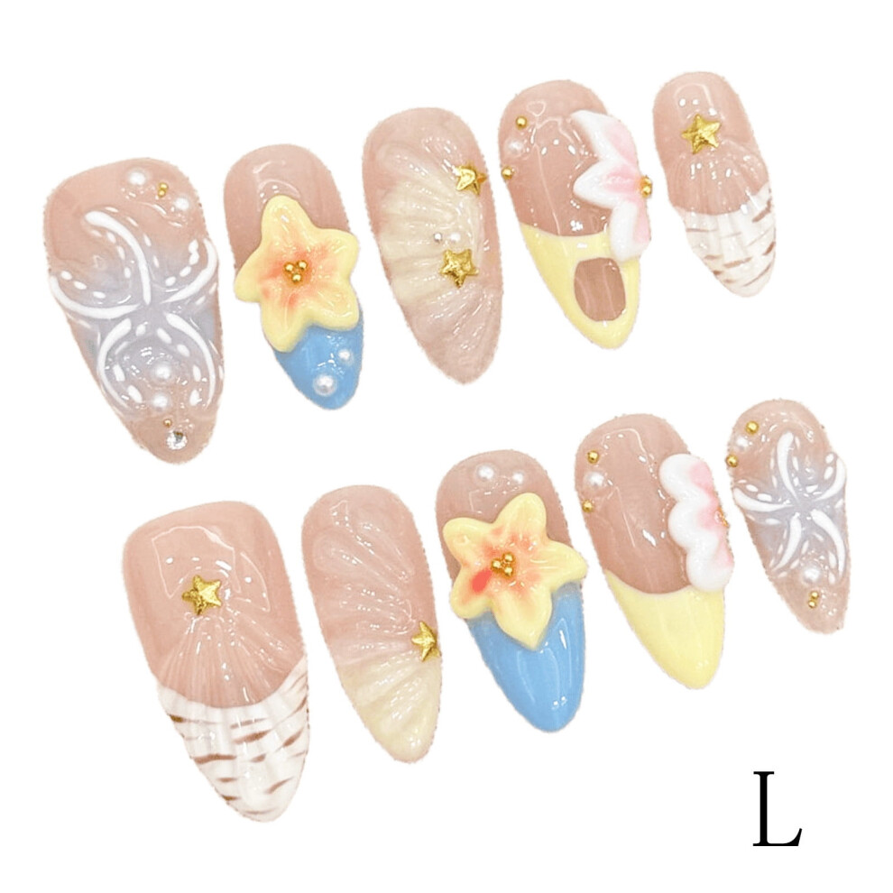 10-piece Pack Of Press-type Nail Tips Pointed Shape Handmade French Acrylic Nail Art Reusable Women's Pointed False Nails