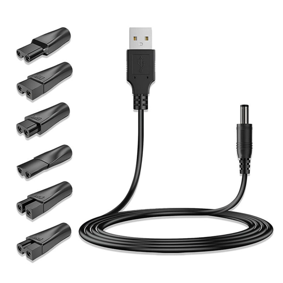 USB Adapter Set for Electric Hairdressers and Personals Grooming Devices Charging Cable Travel Friendly Shaver Cord