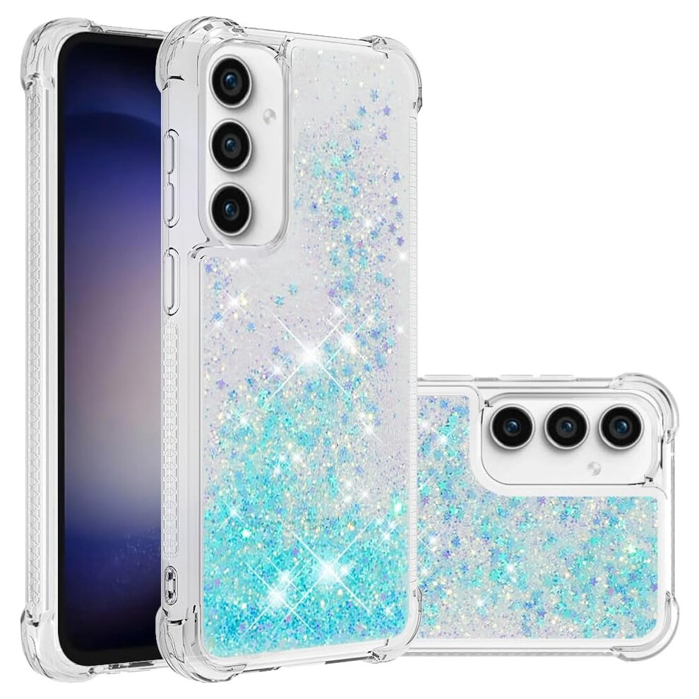 Glitter Liquid Quicksand Case For Compatible With Samsung Galaxy S23 Fe – Shockproof, Soft Tpu, Star Blue 9327961739222