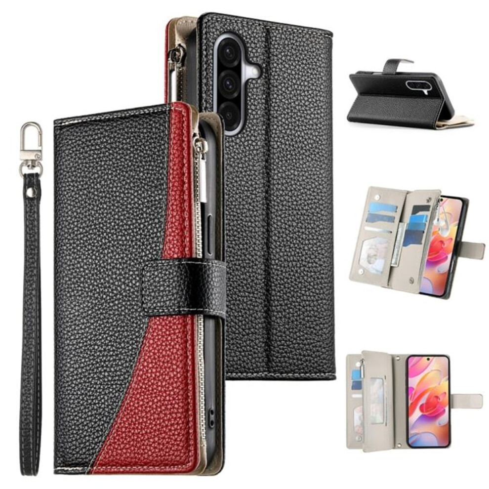 Compatible With Samsung Galaxy A36 5G 6.7" Pu Leather Flip Wallet Case Â Magnetic Closure, Multi-Card Slots, Hanging Rope, Black 9327961738355