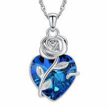 Rose Flower Cremation Urn Necklace for Ashes Heart Urn Necklaces for Human / Pet Memorial Ashes Urn Pendant