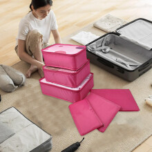 6-Pc Portable Travel Packing Cubes Set – Large Capacity, Compatible with Luggage, Toiletries & Laundry
