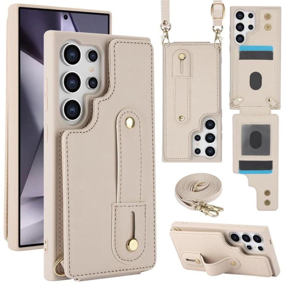 Pu Leather Flip Wallet Case With Wristband And Card Slots 975221395443