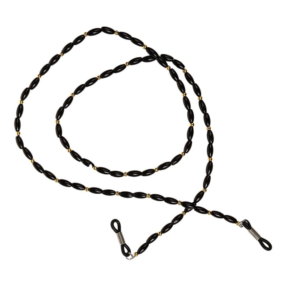 Black Beaded Glasses Neck Lanyard Chain For Sunglasses Spectacles.