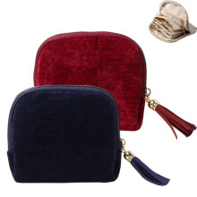 Travel Jewelry Case, Large Felt Pouch with 5 Compartments & Tassels (2pcs), Compatible with Rings/Necklaces/Bracelets