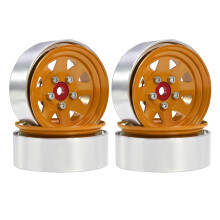 4Pcs Wheel Rims Hub RC Tire Wheel Replaces Metal 12mm Hex 1.9" Wheels for 1/10 RC TRX4 90046 Crawler Car Vehicle Upgrade Part Yellow