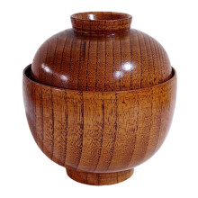 Wooden Bowl with Lid Small Wood Food Serving Bowl Soup Bowl Snack Bowl Steamed Egg Bowl Traditional Japanese Food Lidded Bowl