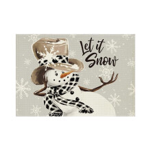 12x18" Snowman "Let It Snow" Placemats – Winter-Themed, Durable, Festive Christmas Table Decor