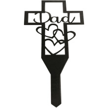 Black Memorial Garden Stone Stake for Cemetery Outdoors, Dad Father Tribute Marker for Memorials