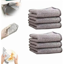 6Pcs Double-Layer Wire Dishwashing Rags, Non-Scratch Wet/Dry Scrubbing Pads, Metal Wire Dish Towels – Kitchen Supplies (6pcs)