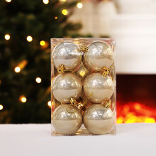 AuroraX Christmas Decorations Party Gold Ornaments, 12 Pcs 5 Inch Sequined Christmas Ball Ornaments, Wall Christmas Tree Hanging Decor