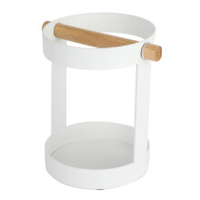 Stable Iron Wood Construction, Multifunctional Kitchen Organizer with Anti-Slip Pads Kitchen Utensil Stand, Elegant Design for Space Saving
