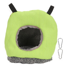 Tenda in peluche con senso di sicurezza, design antivento, accessori per gabbie per uccelli, accogliente capanna sospesa per interni ed esterni,