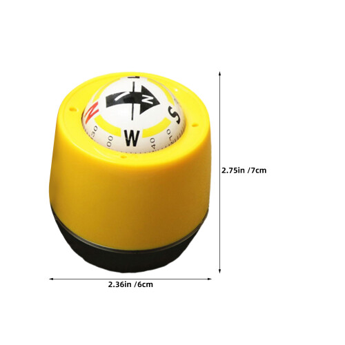 2Pcs Yellow ABS Compact Car Compass Accurate Navigation for Dashboard 1