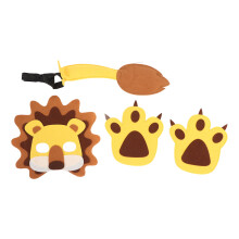 Déguisement de lion en feutrine pour enfants, comprenant une patte, une queue et un masque. Masques d'animaux, accessoires de déguisement pour