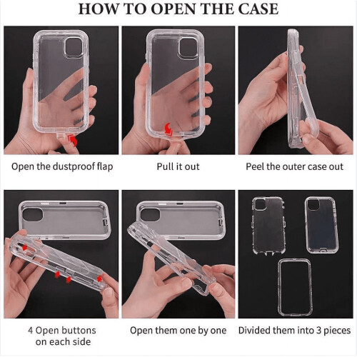 Capa MagSafe transparente compatível com iPhone 12 Pro Max e 13 Pro Max – Tripla camada magnética, resistente a impactos e quedas, laranja cristal 2