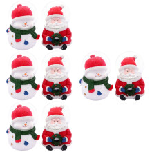 8Pcs Resin Christmas Crystal Ball Snowman Santa Desktop Decoration