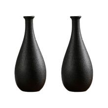 2Pcs Black Ceramic Flower Vase Simplicity Style for Home