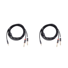 2Pièces Câble Audio Connecteur Noir Usage Pro