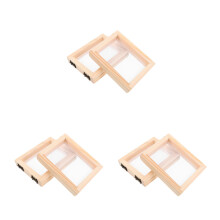 6Pièces Cadre Écran En Bois Beige Pour Fabrication Papier Décoration