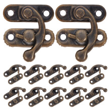 20 Pcs Box Clasp Latch Lock Catch Drawer Hatch Antique Bronze Hook