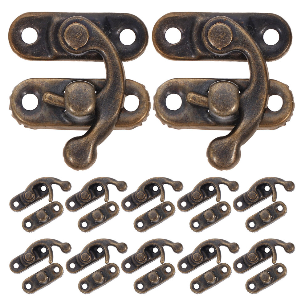 20 Pcs Box Clasp Latch Lock Catch Drawer Hatch Antique Bronze Hook 3711824532154