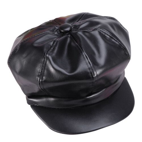 Casquette Octogonale Unisexe Cuir PU
