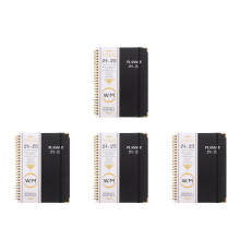 4Pcs Thick Spiral Notebook Work Diary Black Multi-Use Planner