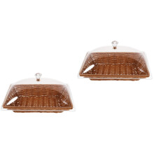 2Ensembles Panier Pour Stockage Pain Fruits Marron