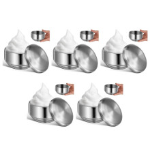 5Pcs Stainless Steel Shave Bowls for Men Durable Reusable Metal Bowls