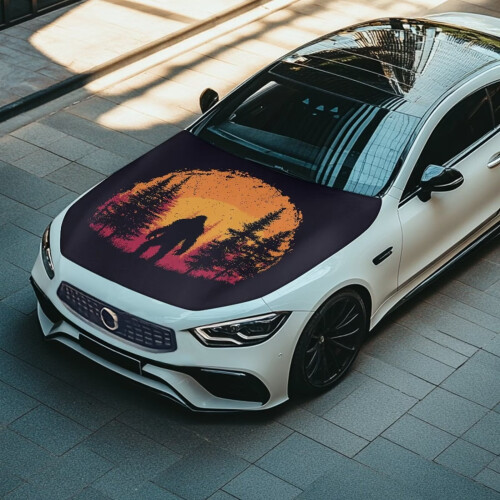 Capa removível para capô de carro – Design Sunset Gorilla Forest, compatível com a maioria dos sedãs e caminhonetes, 39,37 x 59,05 polegadas 1