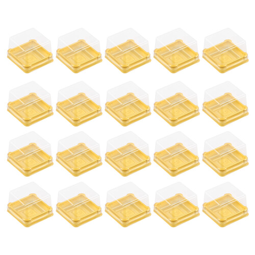 300Pcs Golden Egg-Yolk Puff Holders Eco-Friendly Plastic Cake Boxes