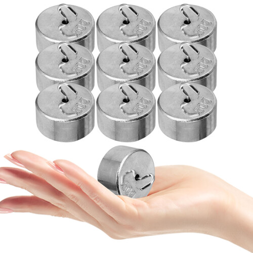 3Sets Portable Metal Hook Weight Set Silver for Physics Teaching Lab 1