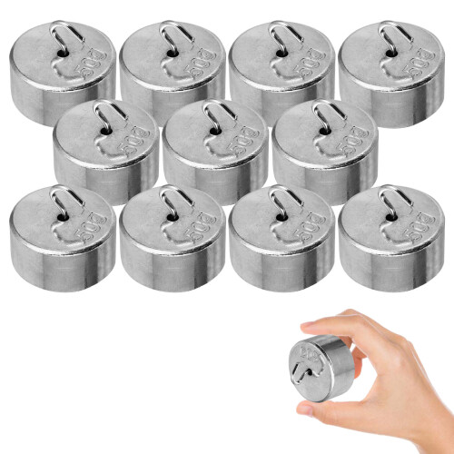 3Sets Portable Metal Hook Weight Set Silver for Physics Teaching Lab 2