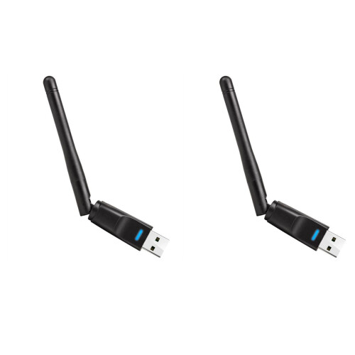 2Pcs USB Wireless Adapter Black with Rotatable Antenna for Surfing 2