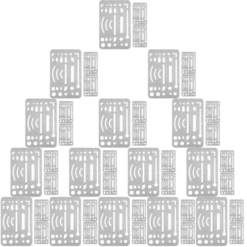 45Pcs Silver Erasing Shield Metal Tool for Drawing and Craft Drafting