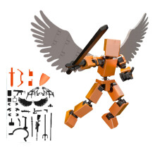 Conjunto de figuras de ação T13 – Titan13Robot, impresso em 3D e articulado, compatível com Lucky13Collectibles (laranja)